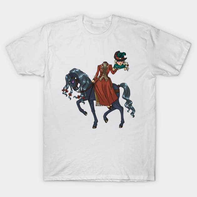 Dullahan Headless Horsewoman Rider MONSTER GIRLS Series I T-Shirt by angelasasser
